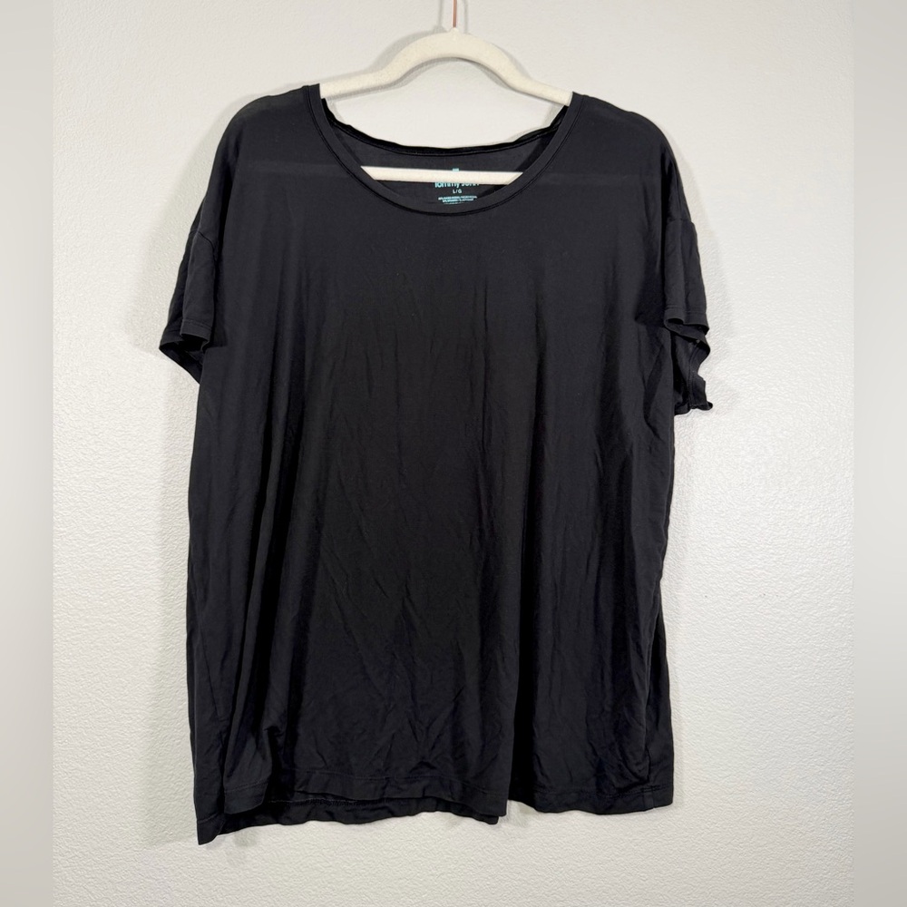 Tommy John Shirt T-Shirt Crew Neck Tee Soft Material Black Slimming Women Size L